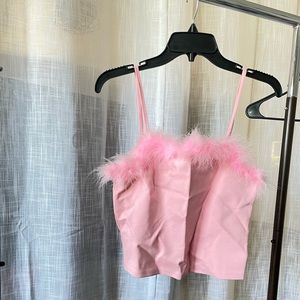 Pink Fluff crop top camisole